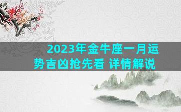 2023年金牛座一月运势吉凶抢先看 详情解说